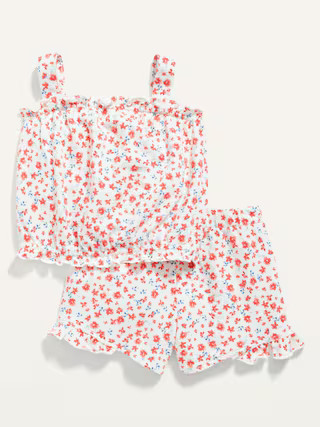 Sleeveless Ruffle-Trim Top and Shorts Set for Toddler Girls | Old Navy (US)