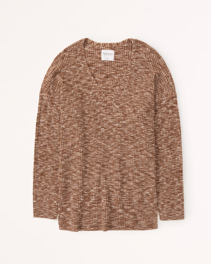 Women's LuxeLoft Legging-Friendly V-Neck Sweater | Women's Tops | Abercrombie.com | Abercrombie & Fitch (US)