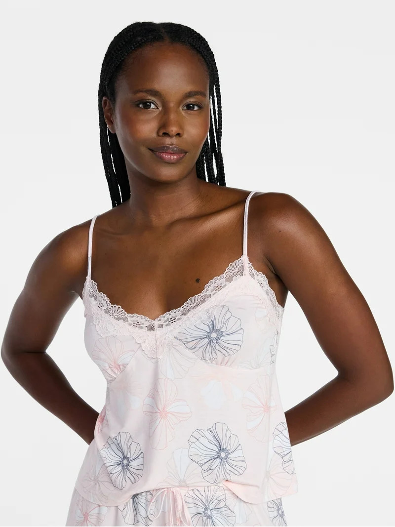 Joyspun Women’s Sleep Modal Cami Top and Shorts Set, Size XS-3X | Walmart (US)