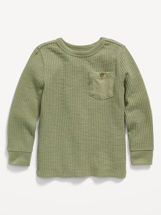 Unisex Thermal-Knit Long-Sleeve Pocket T-Shirt for Toddler | Old Navy (CA)