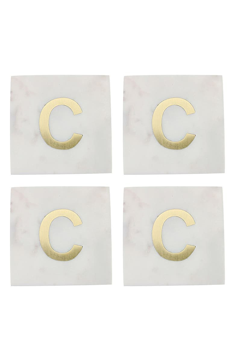 Set of 4 Monogram Marble Coasters | Nordstrom