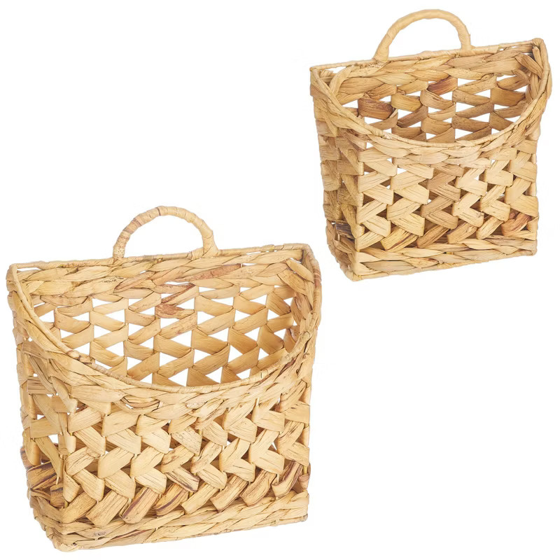 mDesign Hyacinth Home Storage Wall Mount Basket, Set of 2 | Target