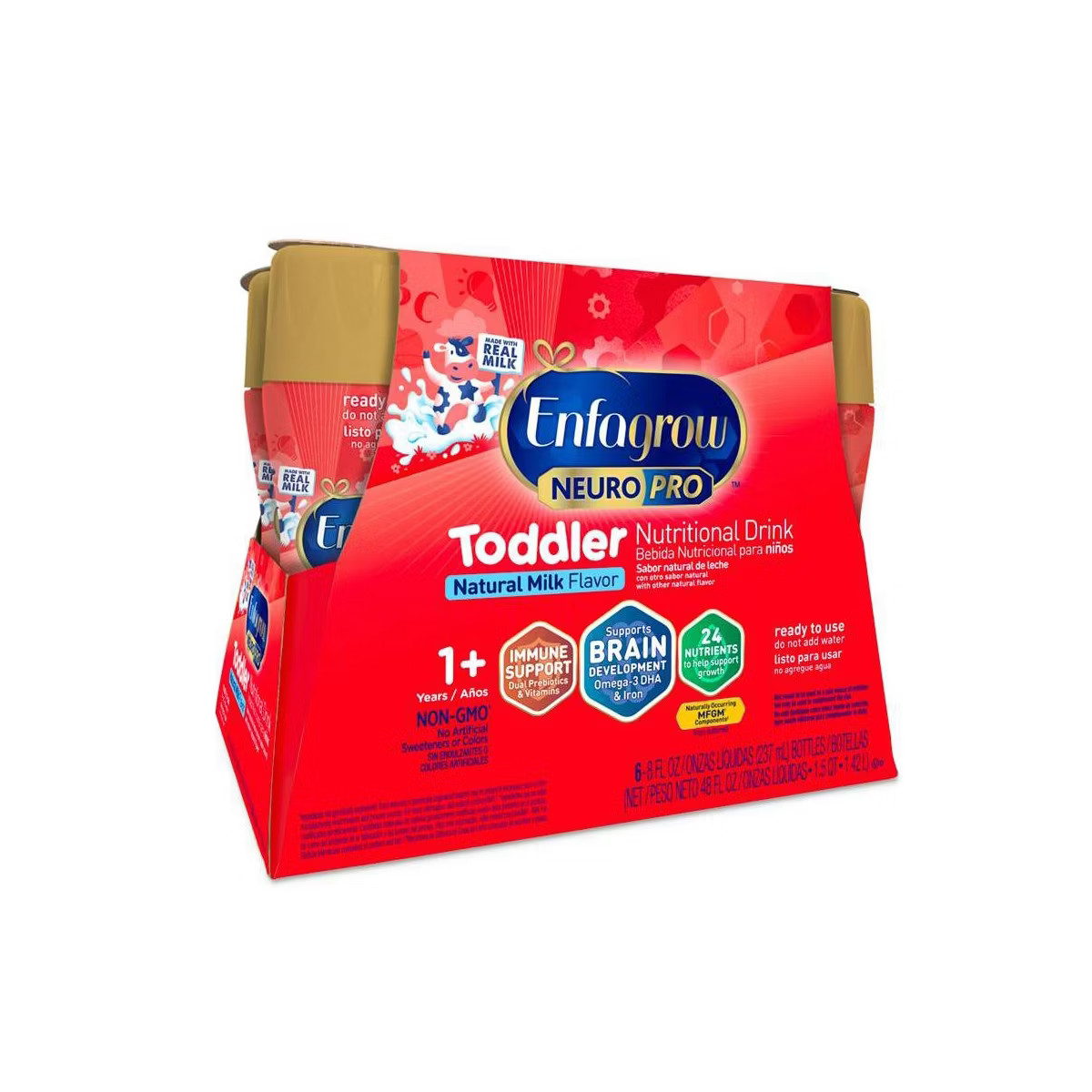 Enfagrow NeuroPro Non-GMO Ready to Feed Toddler Formula Bottles - 8 fl oz Each/6ct | Target