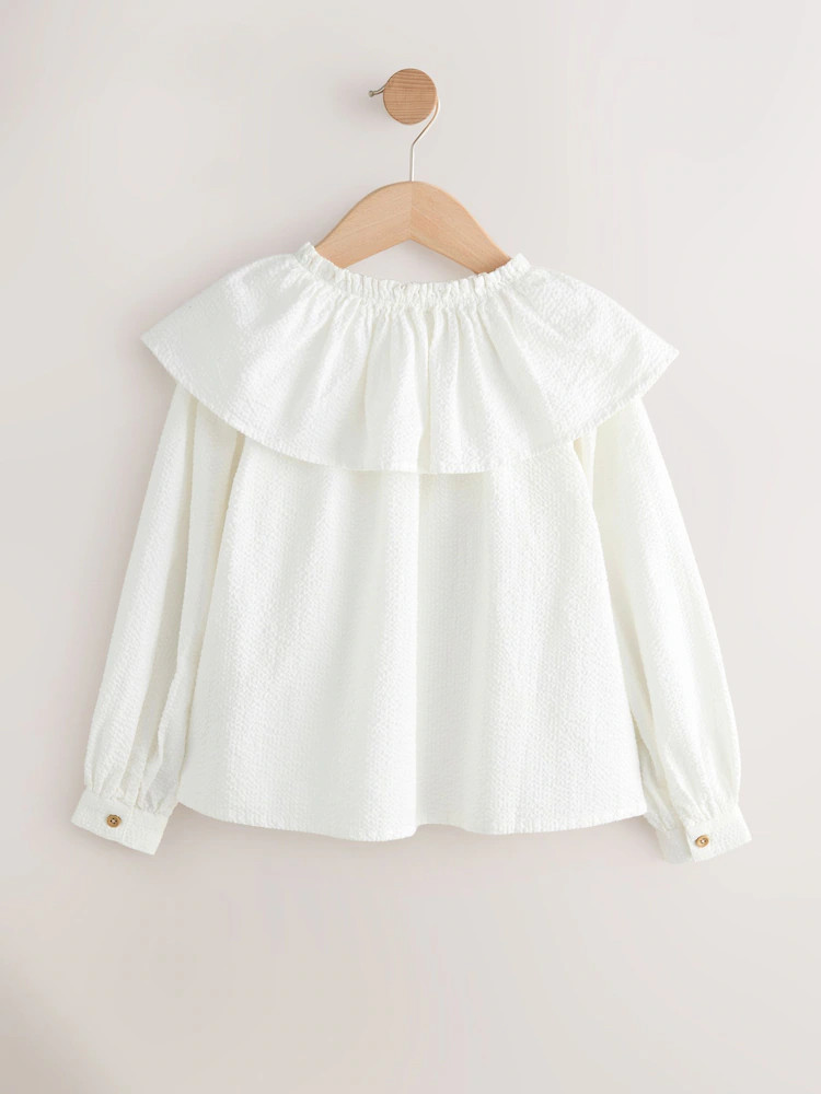 Buy White Ruffle Collar Blouse (3-16yrs) from Next USA | Next US