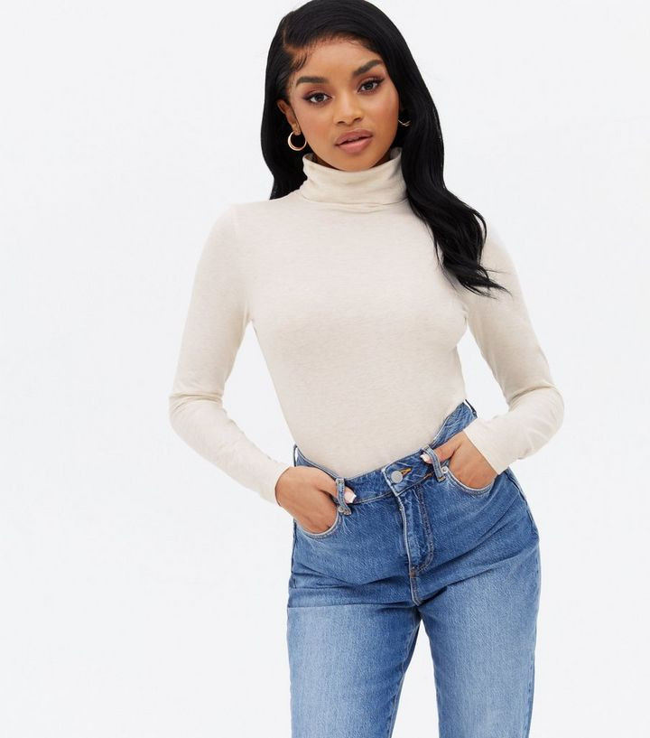 Petite Cream Jersey Roll Neck Long Sleeve Top
						
						Add to Saved Items
						Remove from S... | New Look (UK)