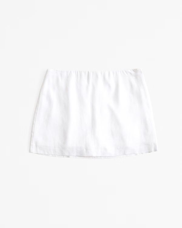 The A&F Scarlett Mid Rise Linen-Blend Mini Skort | Abercrombie & Fitch (US)