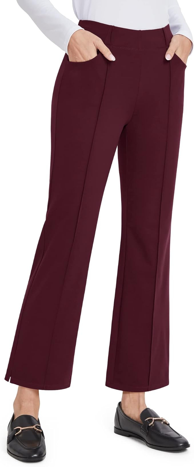 G4Free Yoga Dress Pants for Women Wide Leg Ankle Pants with Pockets Strechy Flare Work Pants Casu... | Amazon (US)