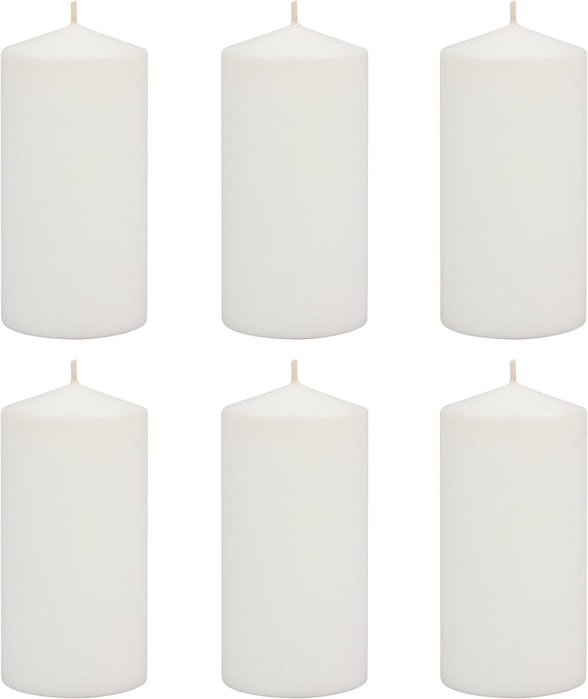 Stonebriar Tall 3x6 Inch Unscented Pillar Candles,White, 6 count | Amazon (US)