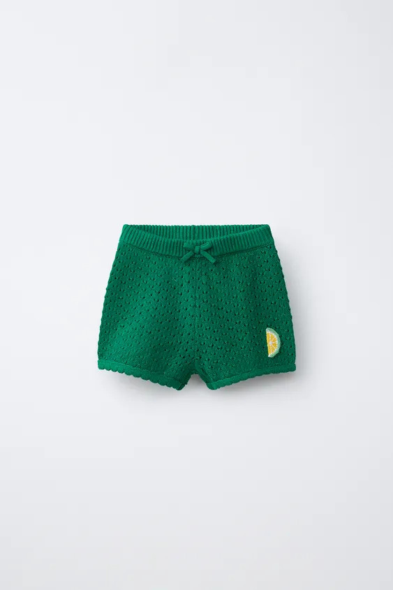 CASA LAWA X ZARA KIDS LEMON KNIT SHORTS | Zara US