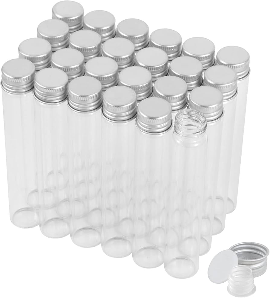 30ml Glass Clear Test Tubes with Screw Caps and Plastic Stoppers, Liquid Sample Vial, Leak-Proof ... | Amazon (US)