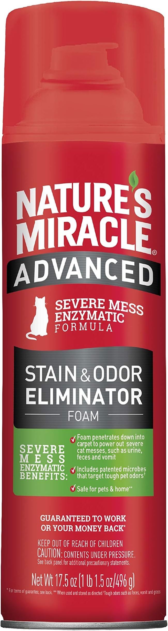Nature's Miracle Advanced Stain and Odor Eliminator Foam Aerosol Sprays for Cats & Dogs | Amazon (US)