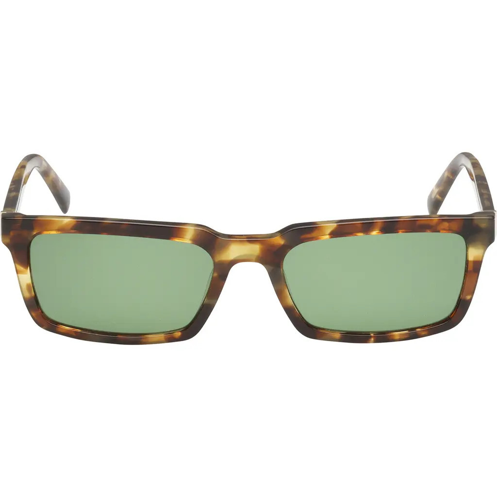 ABERCROMBIE & FITCH 54mm Rectangular Sunglasses in Havana /Green Lens at Nordstrom | Nordstrom