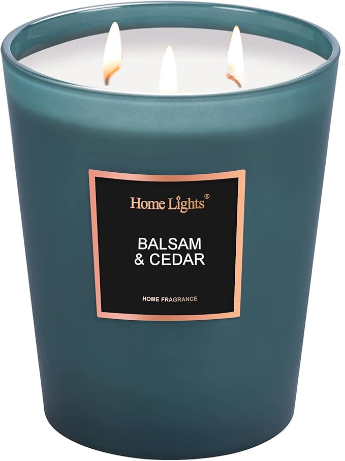HomeLights Highly Scented Soy Candles Big 33.3 oz for Home. 3 Cotton Wicks, Smokeless Long Lastin... | Amazon (US)