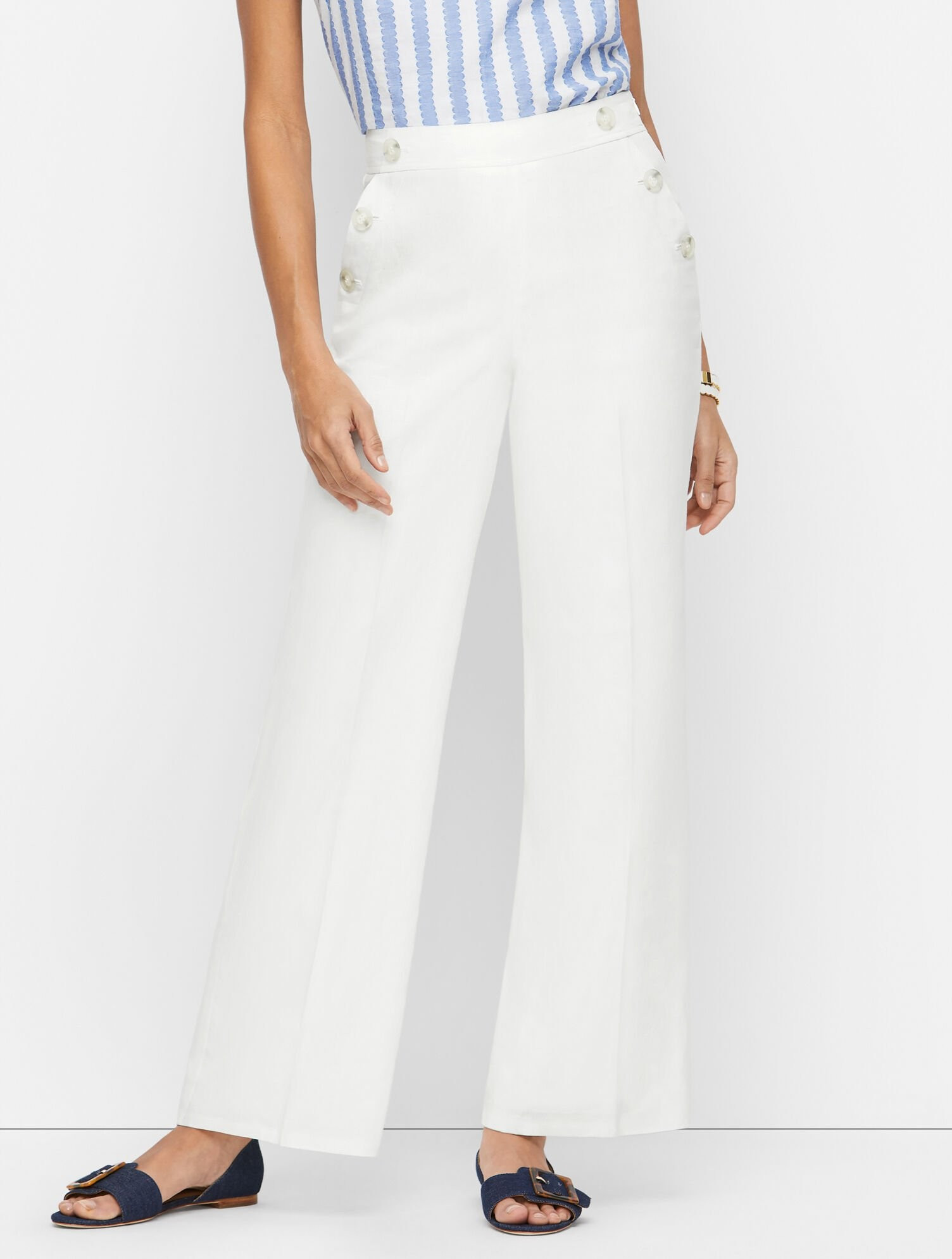Wide Leg Linen Sailor Pants - Lined | Talbots
