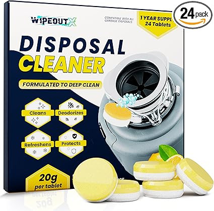 Garbage Disposal Cleaner Tablets - 24 Pack (1-Year Supply) Powerful Foaming Lemon Scented Kitchen... | Amazon (US)