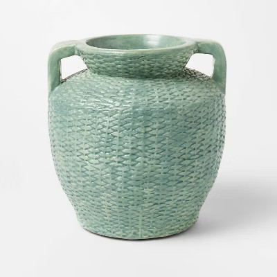 Large Woven Texture Ceramic Vase Blue - Threshold™ designed with Studio McGee | Target