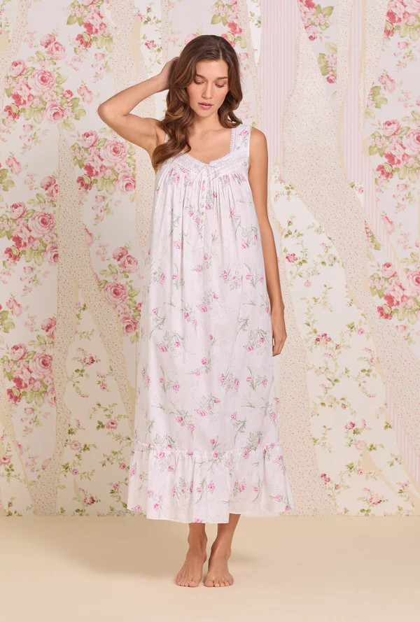 The "Eileen" Vintage Bouquet Cotton Lawn Ballet Nightgown | Eileen West