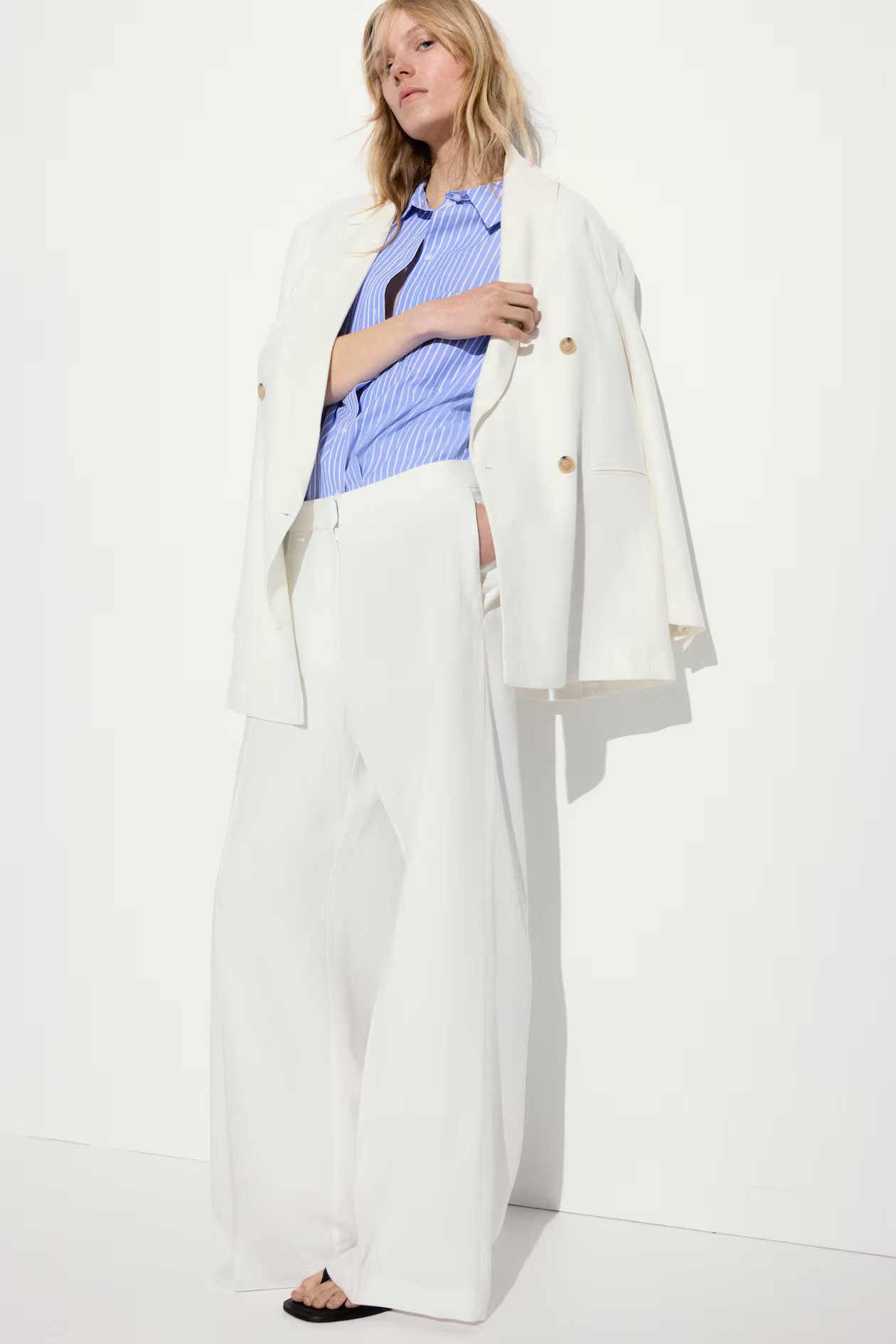 Wide linen-blend trousers | H&M (UK, MY, IN, SG, PH, TW, HK)