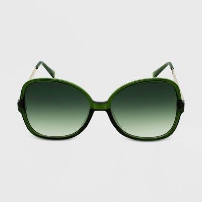 Women's Crystal Oversized Butterfly Sunglasses - Wild Fable™ Green | Target