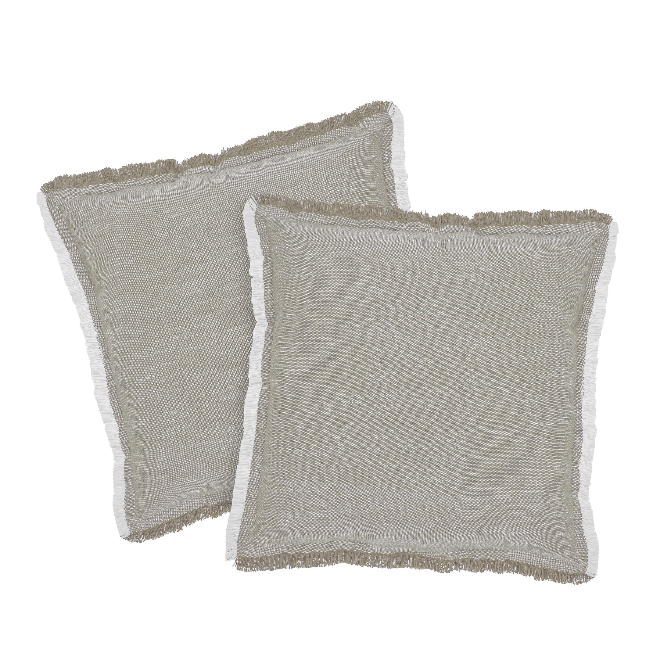 Better Homes & Gardens 20" x 20" Linen Taupe Cotton Decorative Pillows (2 Count) | Walmart (US)
