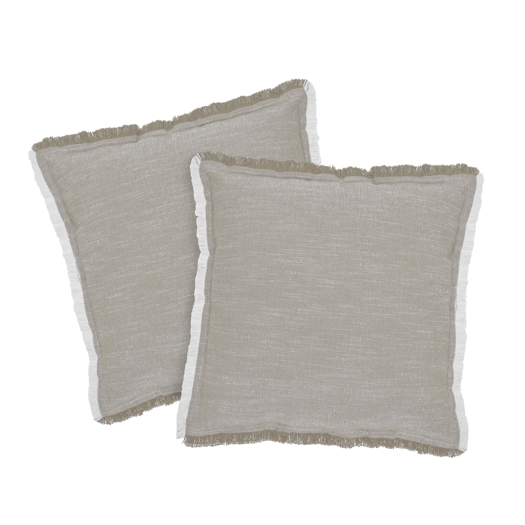 Better Homes & Gardens 20" x 20" Linen Taupe Cotton Decorative Pillows (2 Count) - Walmart.com | Walmart (US)