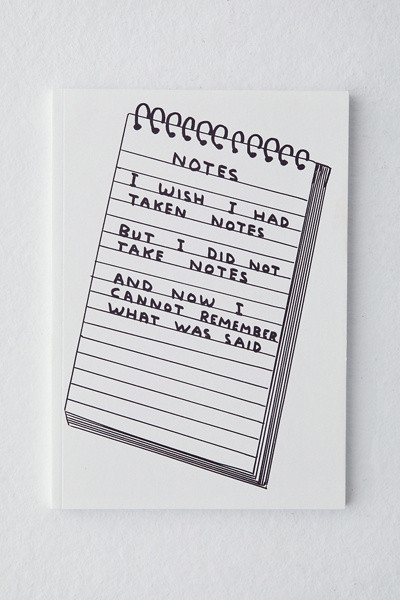 Brainbox Candy X David Shrigley Wish I'd Taken Notes Notebook | Urban Outfitters (US and RoW)