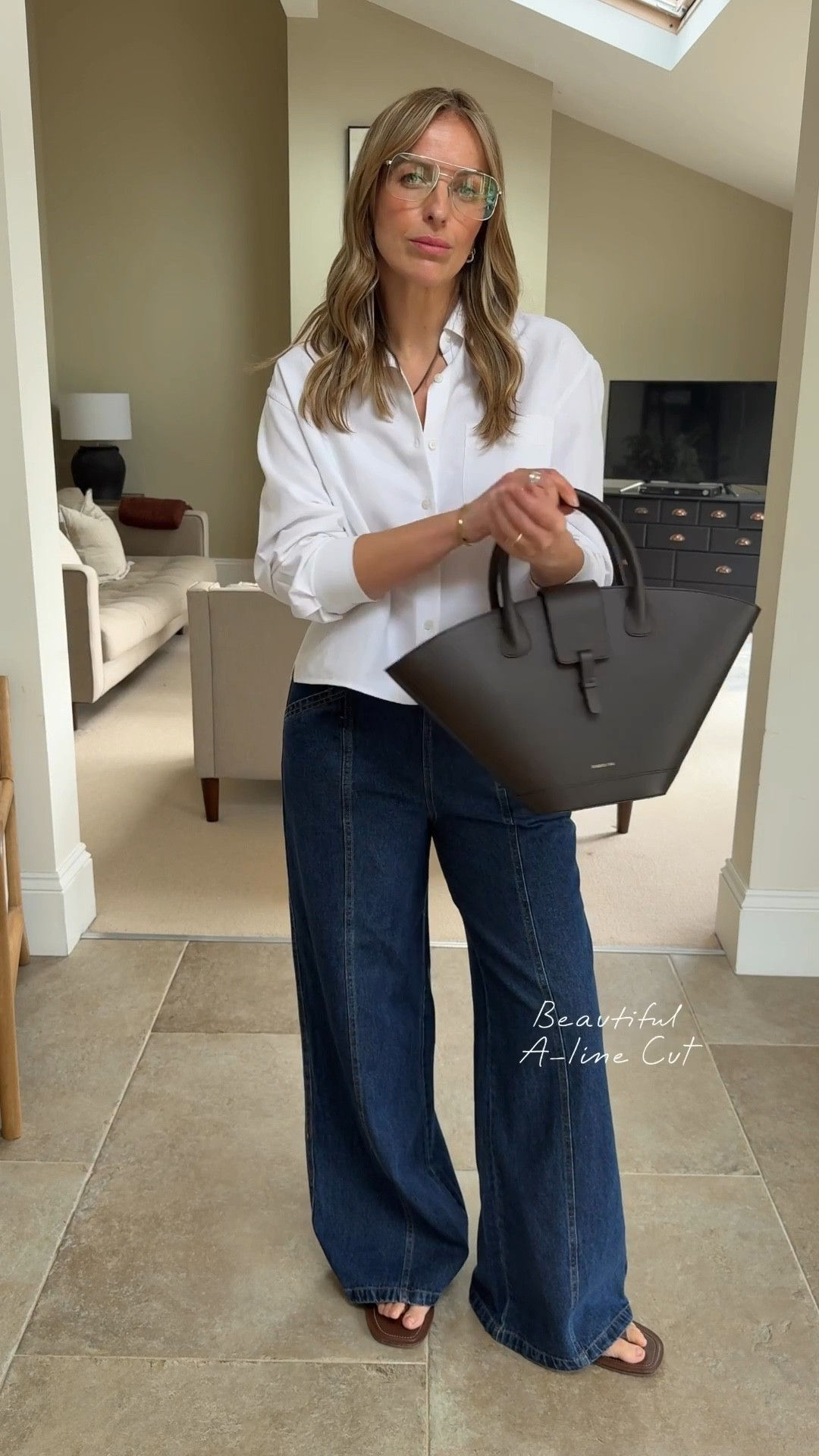 These trousers are getting a lot of love from clients this week …
They are such a good shape ! That rare slight a-line cut that lengthens the leg coupled with a flat waistband 🙌🏻 👌🏻 
The denim is soft and drapey and they work so well as an elevated denim trouser. 
I’m wearing a 14 regular length ( they offer 3 lengths and come up true to size) 
Styled with that shirt 😉 it’s without a doubt the best quality shirt  for the price on the high street and so easy to style with. 
Wearing a medium. 