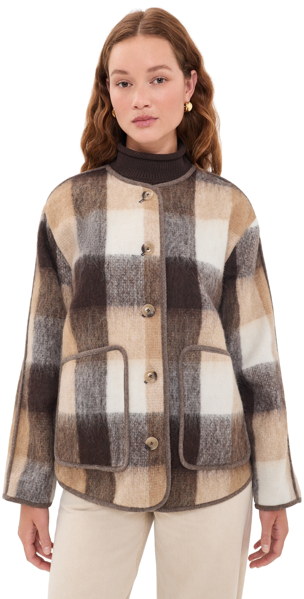 Tanya Taylor Janet Jacket Milk/Camel Multi L | Shopbop