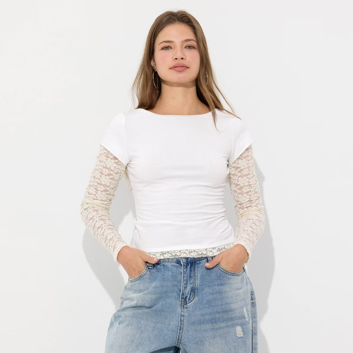 Women's Long Sleeve Layered Top - Wild Fable™ | Target