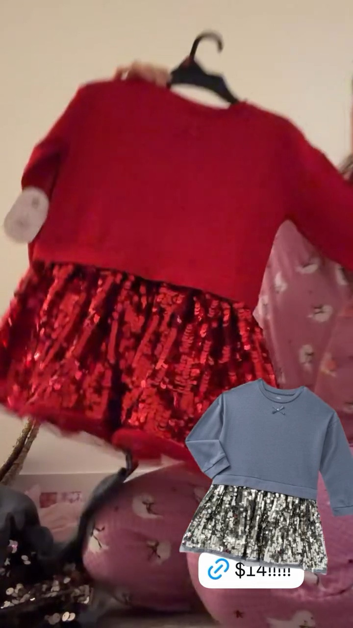 Walmart sequin skirt sweatshirt dress for $14 and PERFECT for the holidays! 

#LTKStyleTip #LTKKids #LTKSeasonal