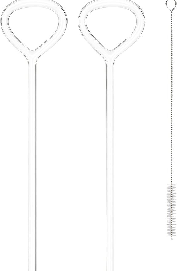 Anti Wrinkle Straws, Reusable Shatter Resistant Borosilicate Glass Straws for Adults, Heat Resist... | Amazon (US)