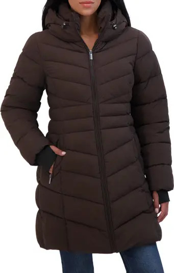 Water Resistant Hooded Long Puffer Jacket | Nordstrom Rack
