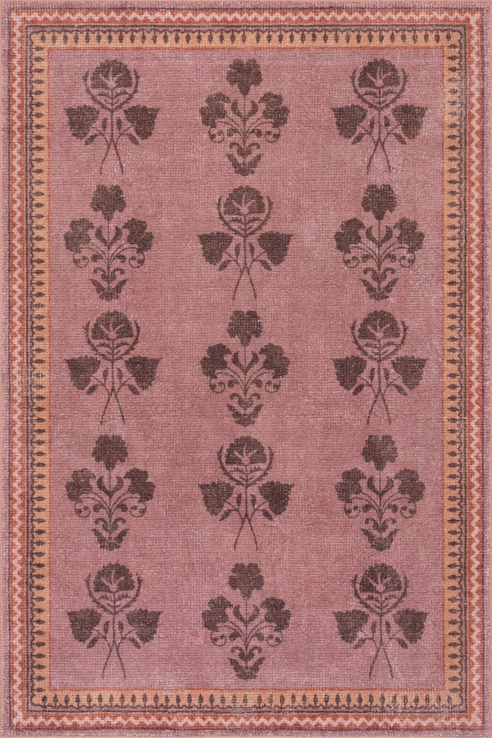 Color: PinkFloris Hand Tufted Floral Wool-Blend Rug | Pink Pink swatchFloris Hand Tufted Floral W... | Rugs USA