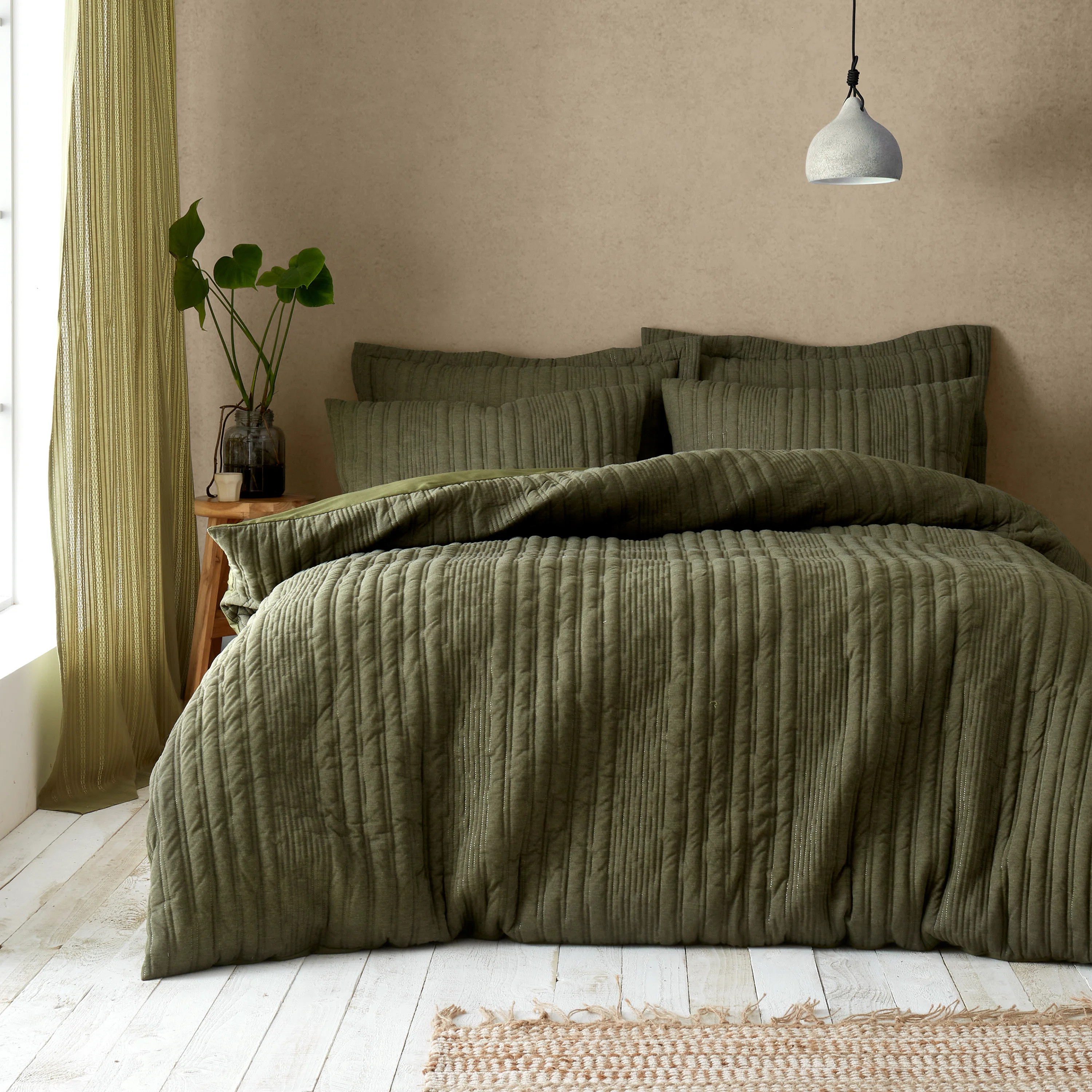 Tamba Jersey Stripe Double Duvet Cover Set with Pillowcases | Wayfair UK