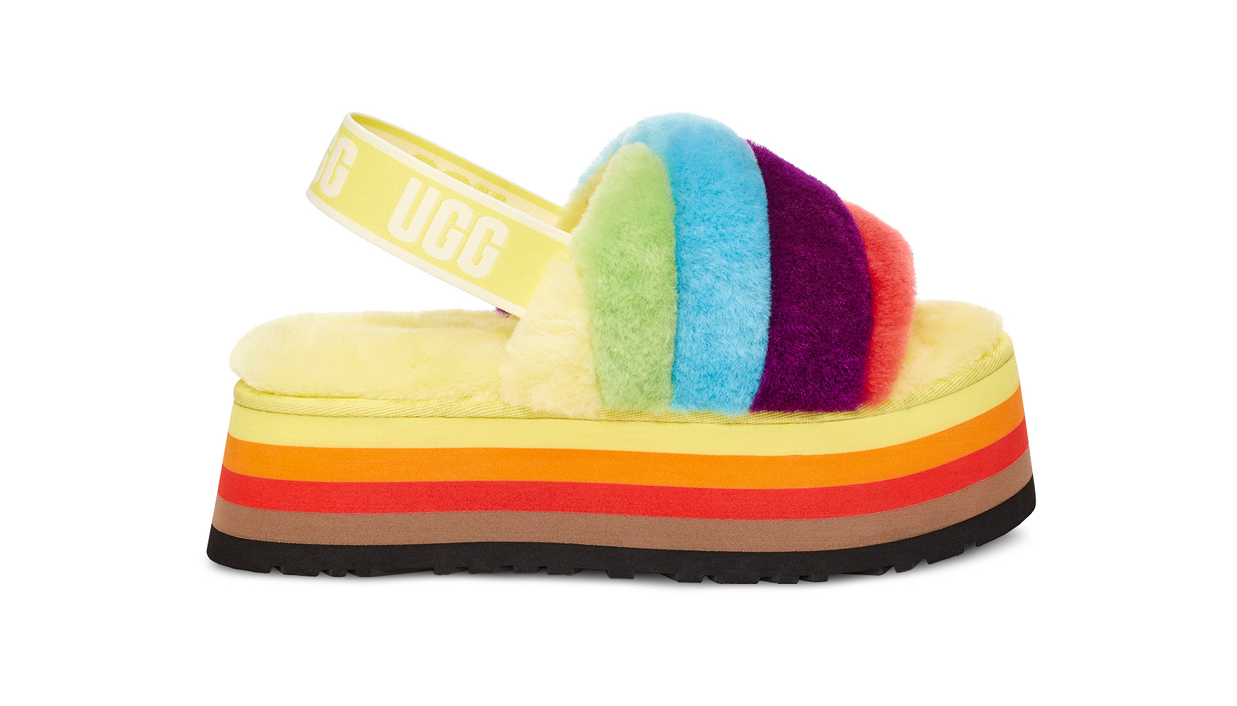 UGG Women's Pride Disco Stripe Slide Sheepskin Slippers, Size W 11/M 9 | UGG (US)