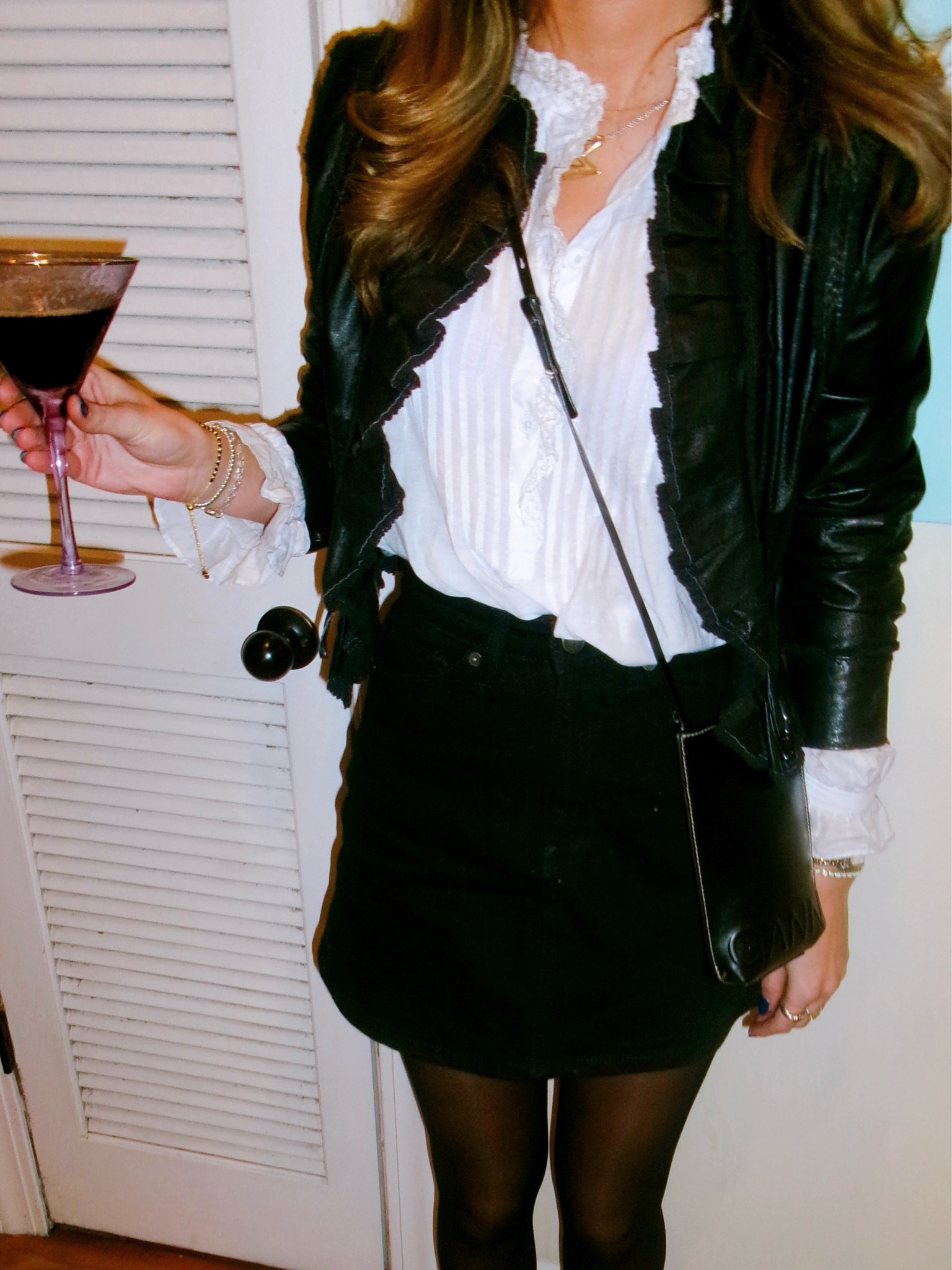 OOTN 🖤🖤🖤
Top -  Zadig & Voltaire
Skirt - Reformation
Purse - Ganni 
Tights - H&M
Boots - H&M
Jacket - Poshmark - tagged similar leather jackets  


#LTKParties #LTKStyleTip #LTKSeasonal