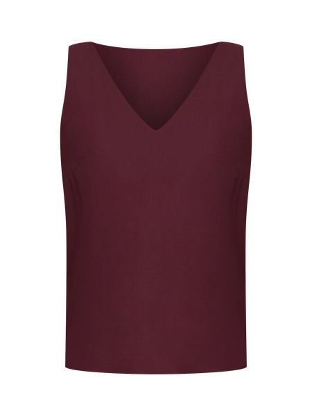 Petite Mixed Media V-Neck Shell | Ann Taylor