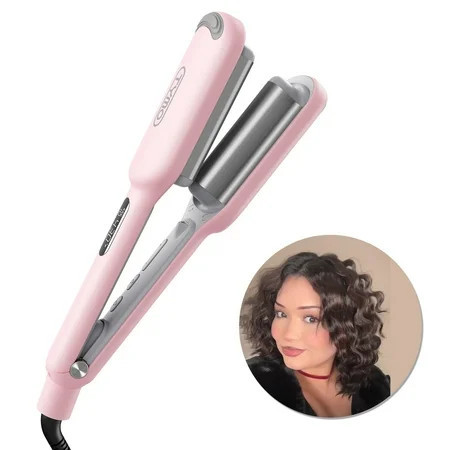 TYMO COMPACT ROVY Curling Iron & Hair Crimper Waver for Short Hair Dual Voltage for Easy Lasting Curls 1 Inch 0.7lb Pink | Walmart (US)