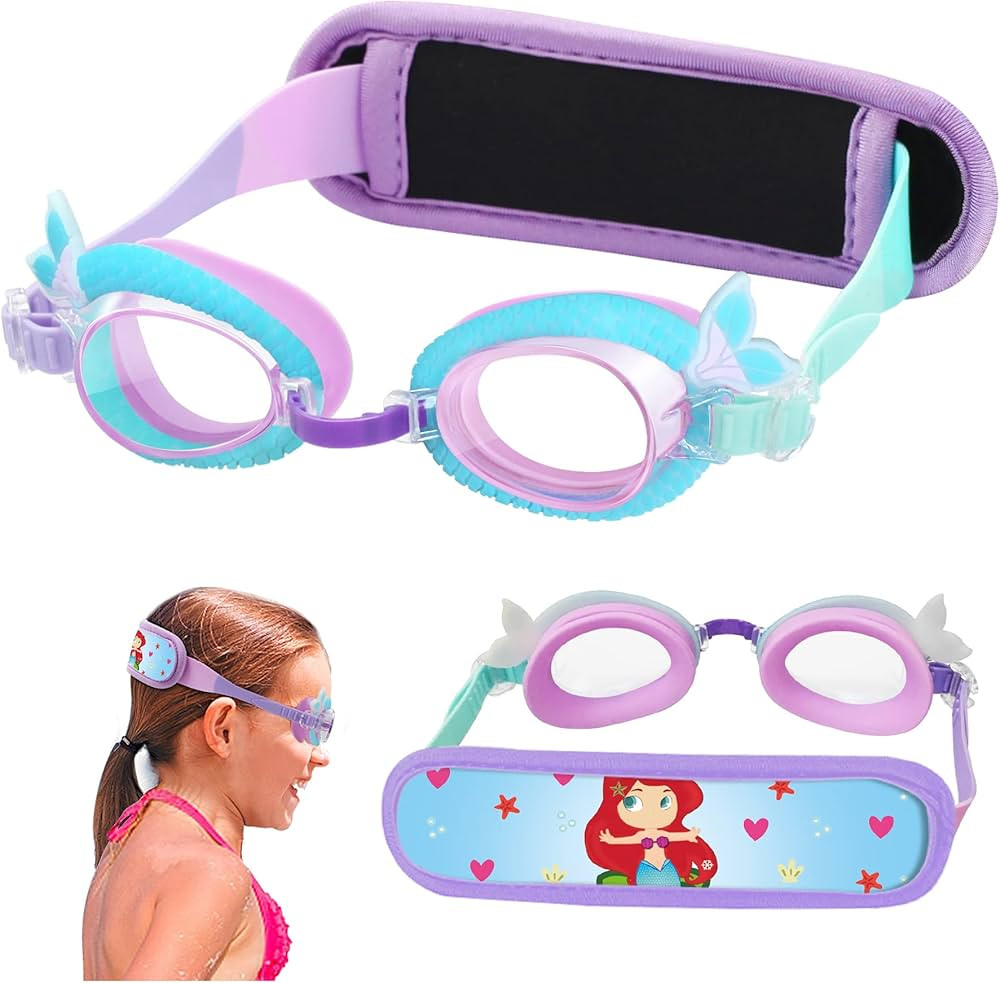 Vvinca Kids Swim Goggles with Fabric Strap No Tangle Pain-Free, Anti-Fog Swimming Pool Goggle No ... | Amazon (US)