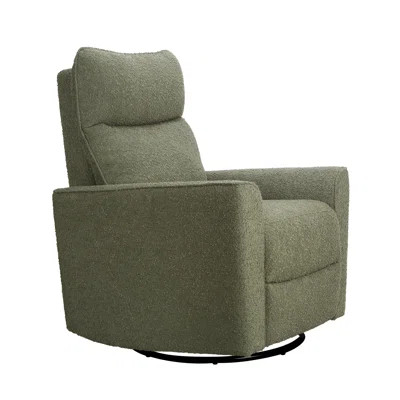Fabric, Swivel Glider With Metal Legs In Sage Boucle | Wayfair North America