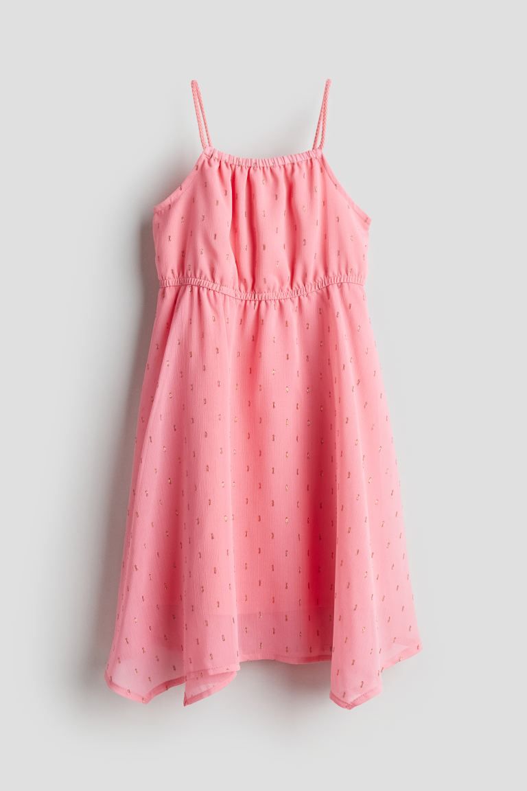 Asymmetric Chiffon Dress - Pink/patterned - Kids | H&M US | H&M (US + CA)
