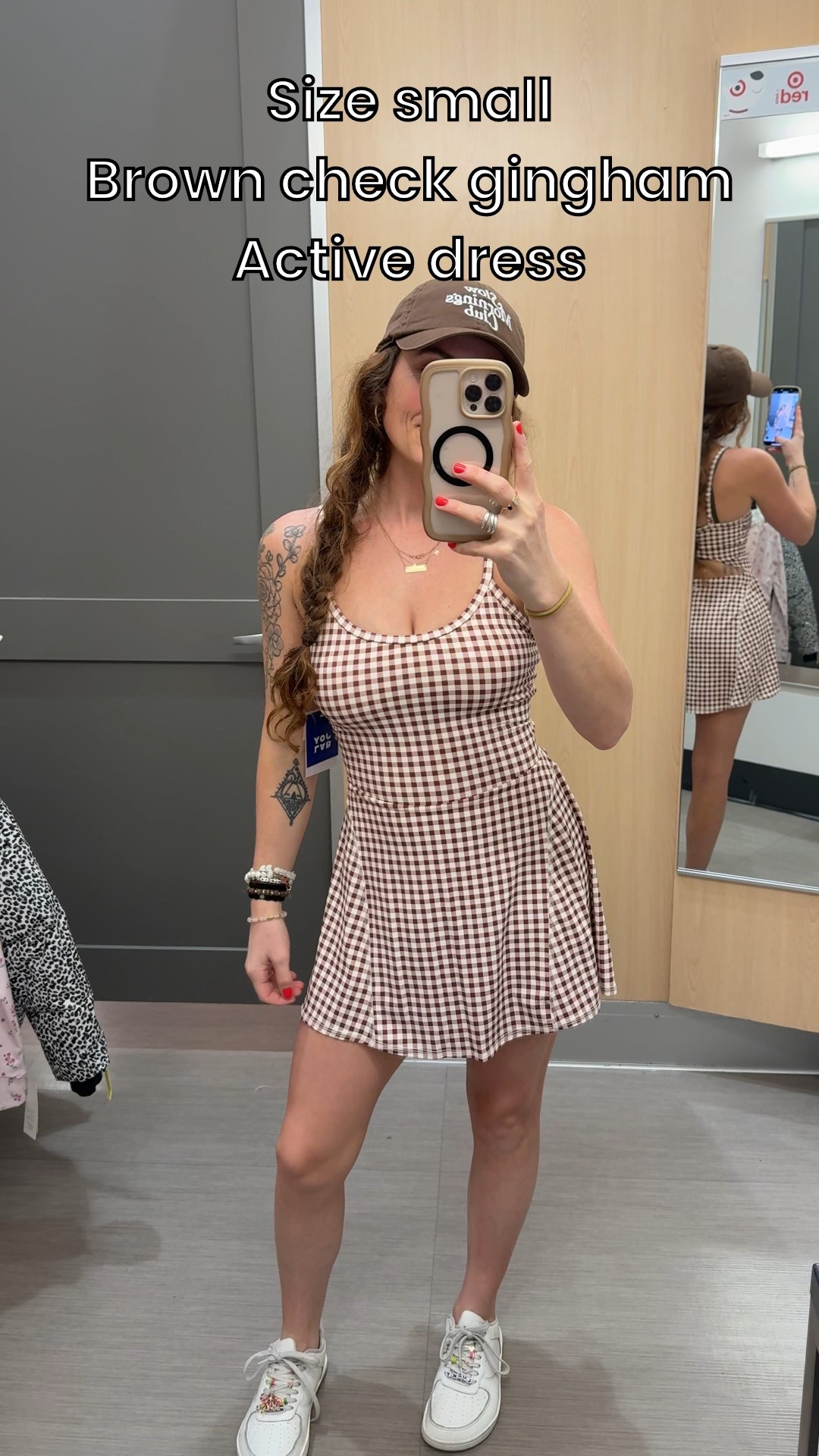 30% off this brown gingham checker dress from joylab. Obsessed! And has shorts 