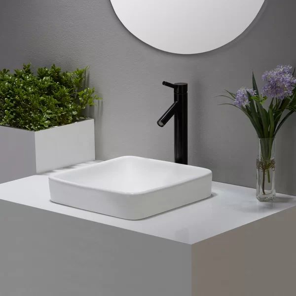 KCR-281 Elavo Square Drop-in Bathroom Sink with Overflow | Wayfair Professional