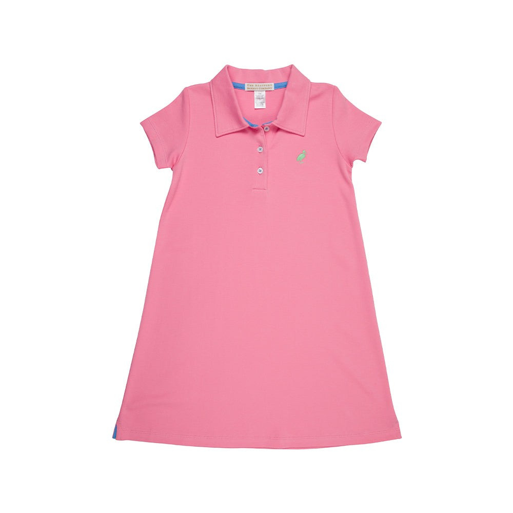 Maude's Polo Dress - Hamptons Hot Pink with Grace Bay Green Stork | The Beaufort Bonnet Company