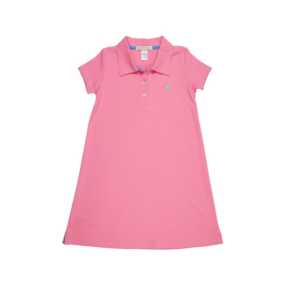 Maude's Polo Dress - Hamptons Hot Pink with Grace Bay Green Stork | The Beaufort Bonnet Company
