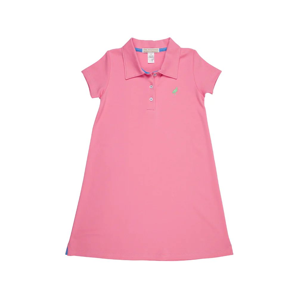 Maude's Polo Dress - Hamptons Hot Pink with Grace Bay Green Stork | The Beaufort Bonnet Company