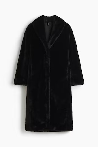 Fluffy Coat with Shawl Collar | H&M (US + CA)