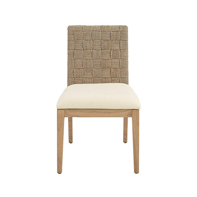 Neilsen Dining Chairs Linen Cushion & Seagrass Back Set of 2 | Ballard Designs, Inc.