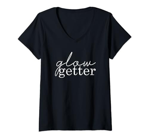 Womens Vintage Glow Getter Esthetician Facialist Glowing Skincare V-Neck T-Shirt | Amazon (US)
