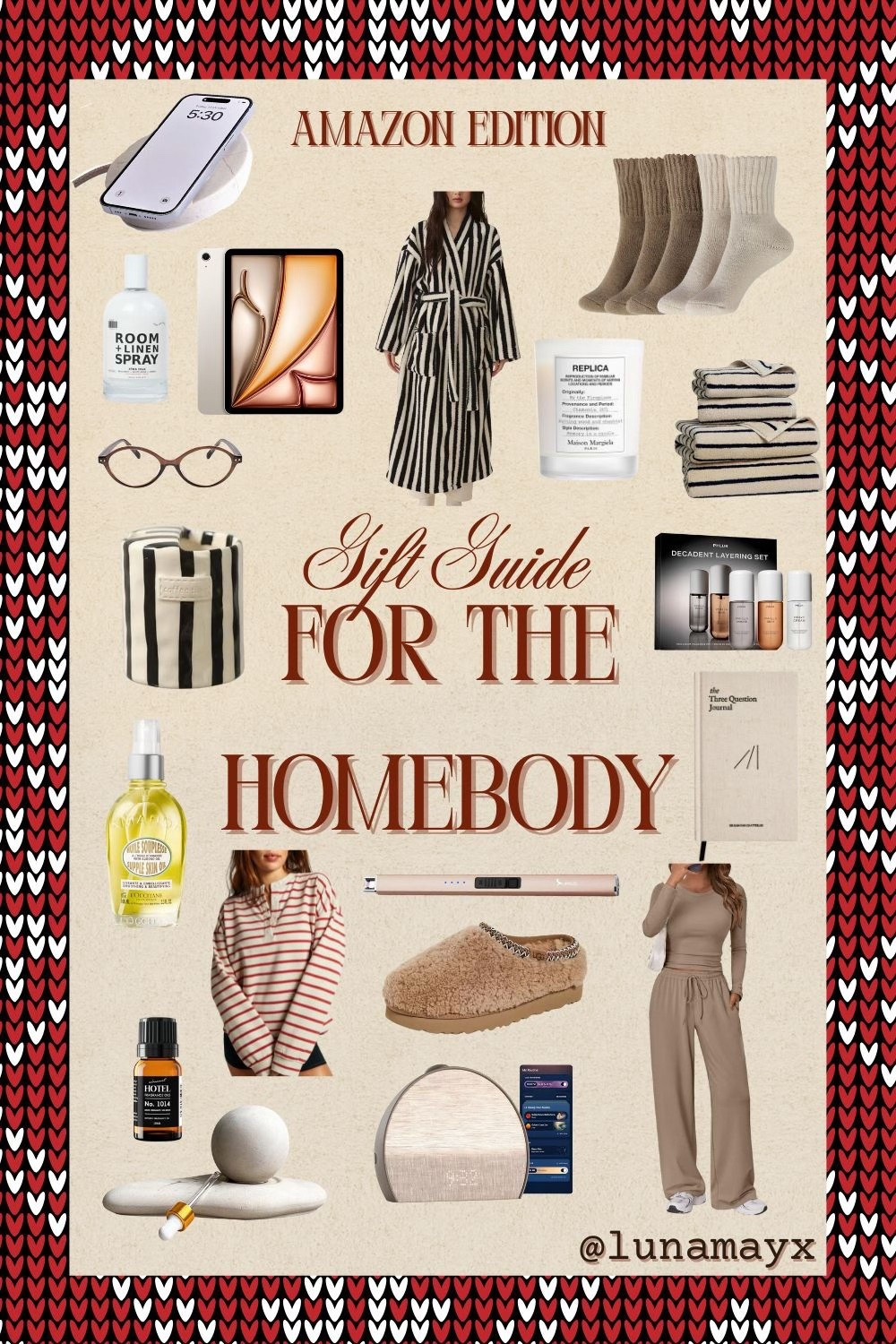 Gift Guide: FOR THE HOMEBODY 💤🤎
Cozy neutrals, comfort essentials, and everything she needs for slow mornings at home.
All Amazon finds — linked below ✨

#homebodygiftguide #homebodygifts #giftguide2025 #giftsforthehomebody 

#LTKHoliday #LTKGiftGuide #LTKCyberWeek